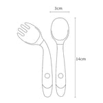 Talheres de Treino para Crianças, Colher de Silicone Flexível e Macia para Bebé, Verde