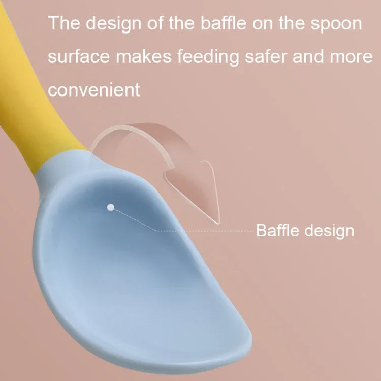 Talheres de Treino para Crianças, Colher de Silicone Flexível e Macia para Bebé, Verde
