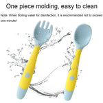 Talheres de Treino para Crianças, Colher de Silicone Flexível e Macia para Bebé, Verde
