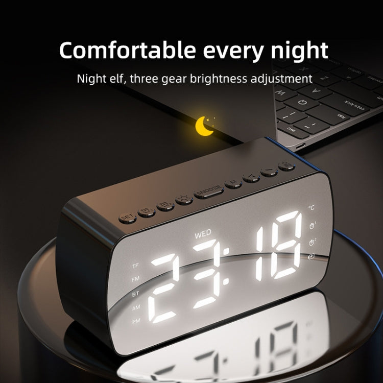 Coluna Bluetooth Portátil para Exterior Rádio Relógio Pequeno, Q5 Preto 1400mAh, Q5 Branco 1400mAh