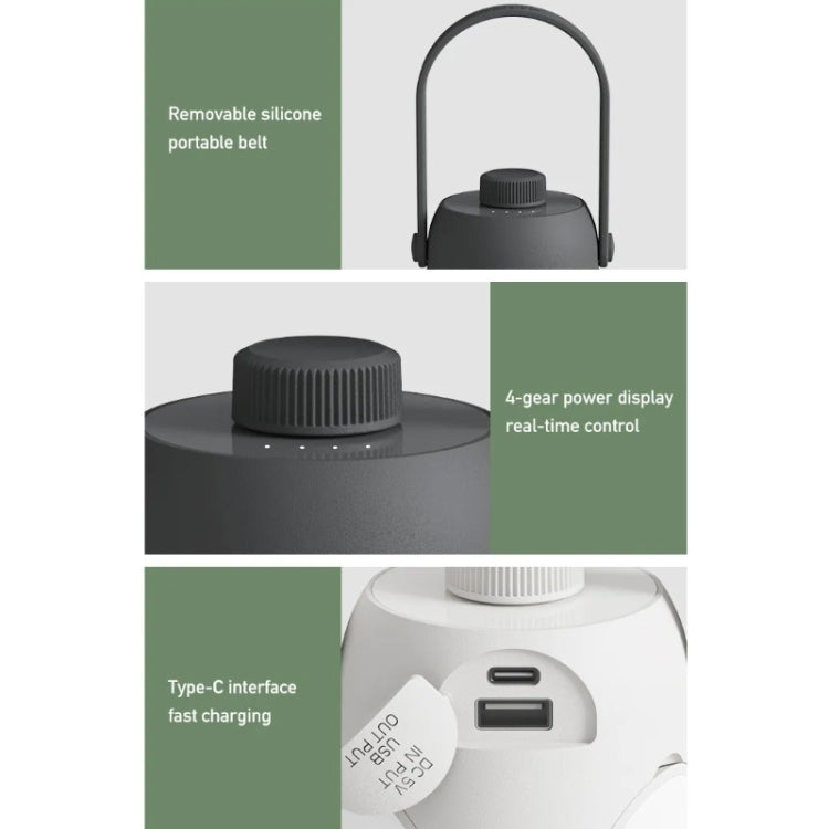 Luzes Suspensas para Camping Exterior, Iluminação para Tenda, Luzes de Ambiente, Cinzento, Branco
