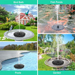 Fonte Solar de Água para Piscina Banho de Pássaros Exterior Fonte Flutuante Solar, 13cm, 16cm