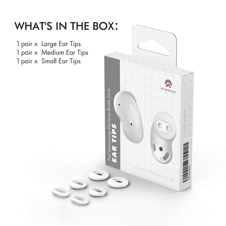 Para Samsung Galaxy Buds Live AhaStyle PT132 S+M+L Ponteira de Silicone para Auricular