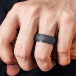SH800-140 8mm Wide Curved Radian Step Silicone Ring, No.13, No.14