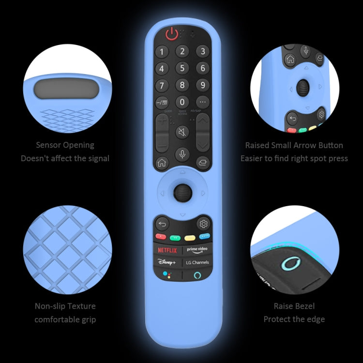 Capa de silicone para comando TV LG AN-MR21GC / AN-MR21N / AN-MR21GA, GS0020 preto, GS0020 branco, GS0020 azul luminoso, GS0020 verde luminoso