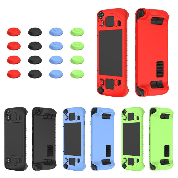 Capa Protetora de Silicone Macio para Comando de Jogo Steam Deck com 4 Tampas de Teclas, SD001 (Preto), SD001 (Vermelho), SD001 (Azul Luminoso), SD001 (Verde Luminoso)