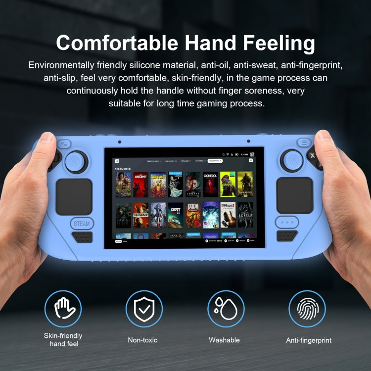 Capa Protetora de Silicone Macio para Comando de Jogo Steam Deck com 4 Tampas de Teclas, SD001 (Preto), SD001 (Vermelho), SD001 (Azul Luminoso), SD001 (Verde Luminoso)