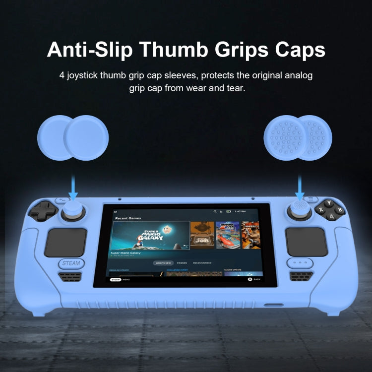 Capa Protetora de Silicone Macio para Comando de Jogo Steam Deck com 4 Tampas de Teclas, SD001 (Preto), SD001 (Vermelho), SD001 (Azul Luminoso), SD001 (Verde Luminoso)