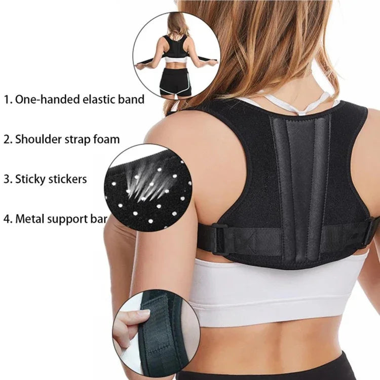 Corrector de Postura Ajustável para Costas com Barra de Suporte para Mulheres e Homens, MK-006