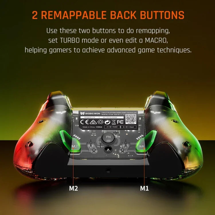 Comando de Jogo com Fio RGB para PC/Switch, BIGBIGWON C1 S