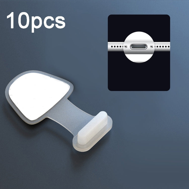 10 Unidades de Tampas de Silicone Anti-Pó para Porta de Carregamento de Telemóvel com Adesivo Posterior à Prova de Perdas, 8 Pinos, USB-C/Type-C