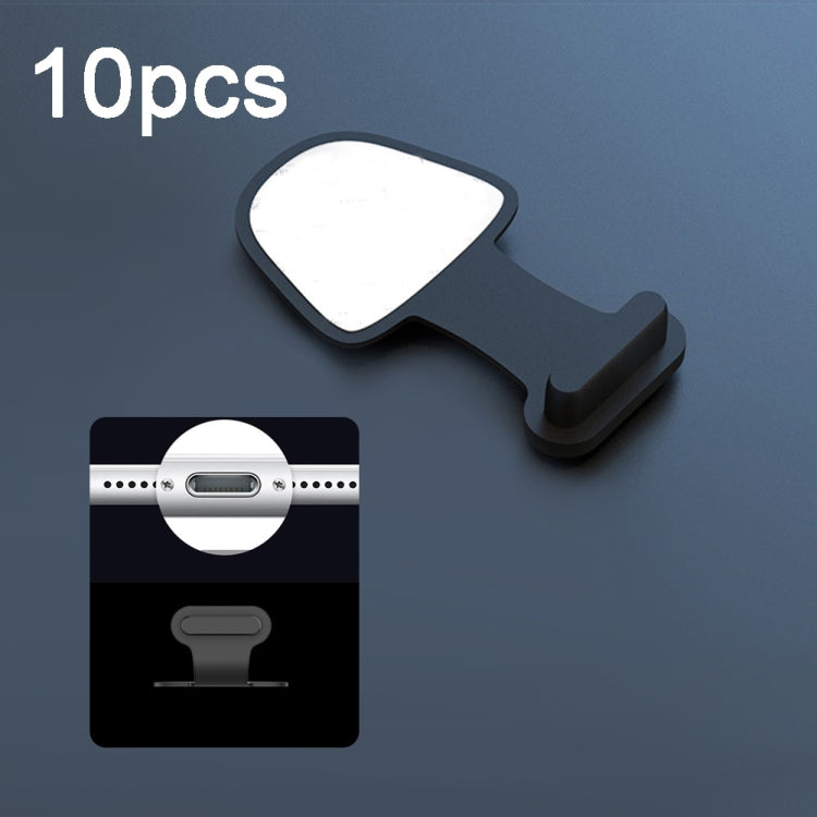 10 Unidades de Tampas de Silicone Anti-Pó para Porta de Carregamento de Telemóvel com Adesivo Posterior à Prova de Perdas, 8 Pinos, USB-C/Type-C