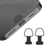 10 Unidades de Tampas de Silicone Anti-Pó para Porta de Carregamento de Telemóvel com Adesivo Posterior à Prova de Perdas, 8 Pinos, USB-C/Type-C