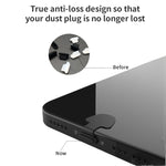 10 Unidades de Tampas de Silicone Anti-Pó para Porta de Carregamento de Telemóvel com Adesivo Posterior à Prova de Perdas, 8 Pinos, USB-C/Type-C