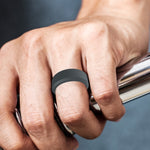 SIR062 8MM Wide Bevel Silicone Ring Sports Ring, No.7, No.8, No.9, No.11, No.12, No.13