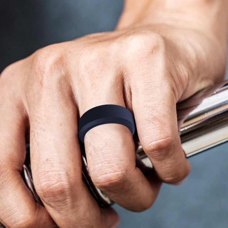 SIR062 8MM Wide Bevel Silicone Ring Sports Ring, No.7, No.8, No.9, No.11, No.12, No.13