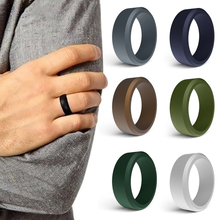 SIR062 8MM Wide Bevel Silicone Ring Sports Ring, No.7, No.8, No.9, No.11, No.12, No.13