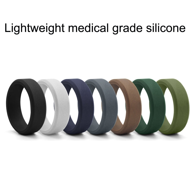SIR062 8MM Wide Bevel Silicone Ring Sports Ring, No.7, No.8, No.9, No.11, No.12, No.13