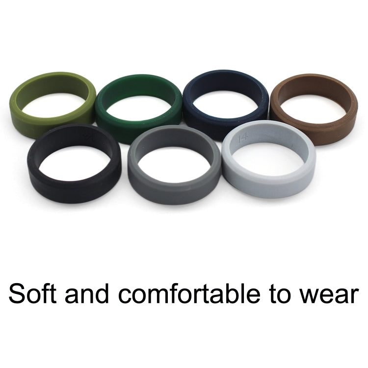 SIR062 8MM Wide Bevel Silicone Ring Sports Ring, No.7, No.8, No.9, No.11, No.12, No.13