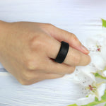 SIR062 8MM Wide Bevel Silicone Ring Sports Ring, No.7, No.8, No.9, No.11, No.12, No.13