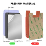 AhaStyle PT169 Capa de Silicone para Cartão Traseira para Telemóvel Cartão de Autocarro Cartão Bancário Organizador Conveniente, PT169 (Rosa), PT169 (Preto), PT169 (Verde), PT169 (Roxo)