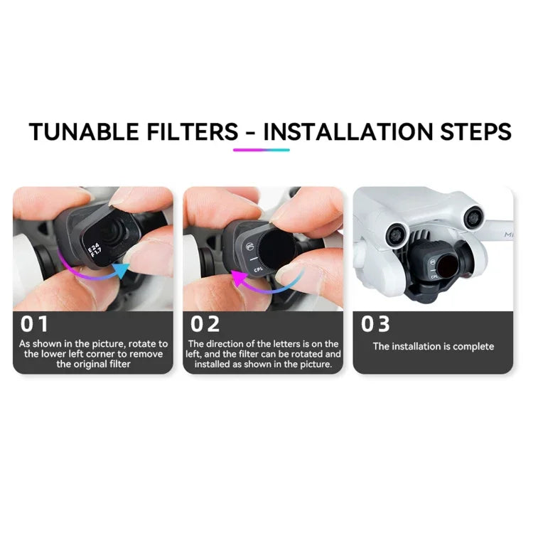 Filtros RCSTQ PL para DJI Mini 3 Pro, acessórios para drone, ND8/PL, ND16/PL, ND32/PL, ND64/PL, 4 em 1 ND/PL 8/16/32/64, 6 em 1 UV+CPL+ND/PL 8/16/32/64