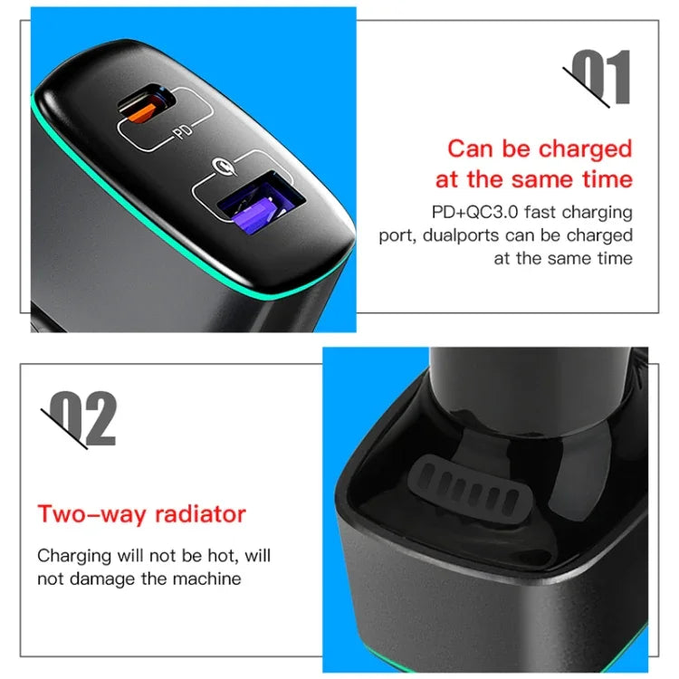 Carregador de carro 2 em 1 100W RCSTQ para DJI Mavic 3/Mini 2, para DJI Mavic 3/Mini 2