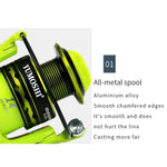 Carretel de Pesca com Fio Metálico Copo Metálico para Spinning, YUMOSHI OE2000 (Verde), YUMOSHI OE3000 (Verde), YUMOSHI OE4000 (Verde), YUMOSHI OE5000 (Verde), YUMOSHI OE6000 (Verde), YUMOSHI OE7000 (Verde)