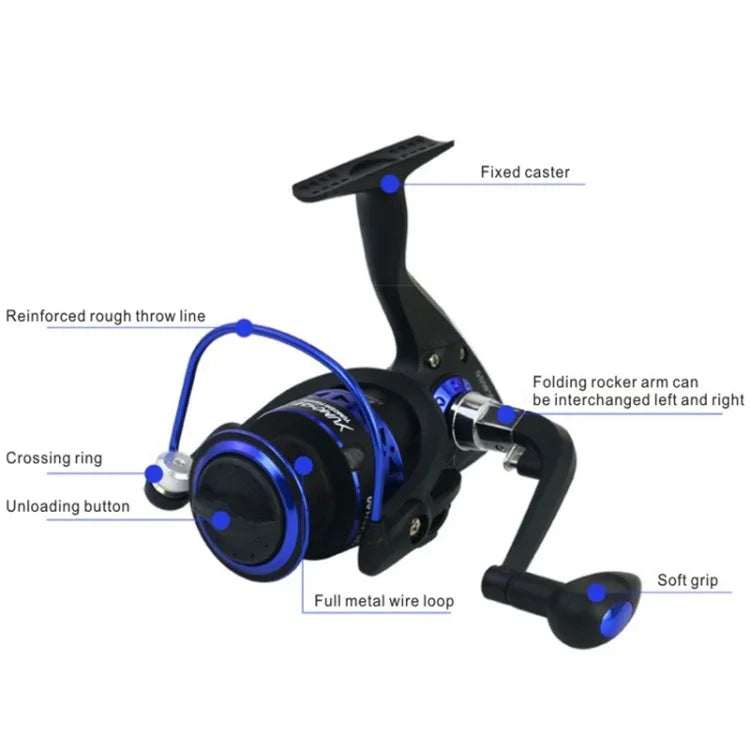 Carretel de Pesca Spinning com Bobina Metálica Forte Alta Velocidade para Pesca no Mar, YUMOSHI BK1000, YUMOSHI BK2000, YUMOSHI BK3000, YUMOSHI BK4000, YUMOSHI BK5000, YUMOSHI BK6000, YUMOSHI BK7000