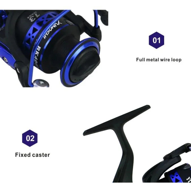 Carretel de Pesca Spinning com Bobina Metálica Forte Alta Velocidade para Pesca no Mar, YUMOSHI BK1000, YUMOSHI BK2000, YUMOSHI BK3000, YUMOSHI BK4000, YUMOSHI BK5000, YUMOSHI BK6000, YUMOSHI BK7000
