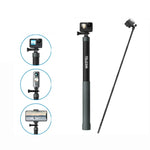 Monopé de selfie TELESIN 3M em fibra de carbono com parafuso 1/4 para câmara de ação, 3m