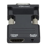 Adaptador HDMI para Projetor com Cabo de Áudio Conversor HD para Computador, HDMI para VGA, VGA para HDMI