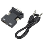 Adaptador HDMI para Projetor com Cabo de Áudio Conversor HD para Computador, HDMI para VGA, VGA para HDMI