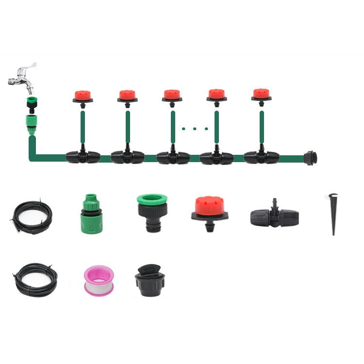 Sistema de Irrigação por Gotejamento com Mangueira Conjunto de Rega de Plantas Gotejadores Ajustáveis 360 Graus, Kit 5m, Kit 10m, Kit 15m, Kit 20m, Kit 25m