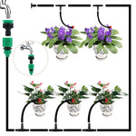 Sistema de Irrigação por Gotejamento com Mangueira Conjunto de Rega de Plantas Gotejadores Ajustáveis 360 Graus, Kit 5m, Kit 10m, Kit 15m, Kit 20m, Kit 25m