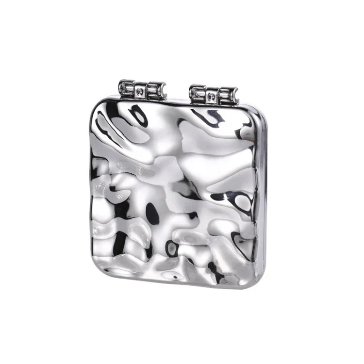 Espelho Duplo Mini Electroplatinado de Secretária para Senhoras, Espelho (Roxo), Espelho (Prateado), Espelho (Bege)