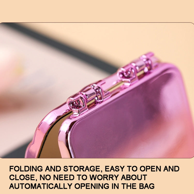 Espelho Duplo Mini Electroplatinado de Secretária para Senhoras, Espelho (Roxo), Espelho (Prateado), Espelho (Bege)