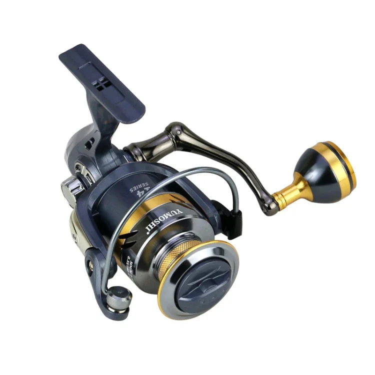 Carretel de Pesca Spinning com Alavanca Metálica Copo Metálico, YUMOSHI KS2000, YUMOSHI KS3000, YUMOSHI KS4000, YUMOSHI KS5000, YUMOSHI KS6000, YUMOSHI KS7000