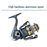 Carretel de Pesca Spinning com Alavanca Metálica Copo Metálico, YUMOSHI KS2000, YUMOSHI KS3000, YUMOSHI KS4000, YUMOSHI KS5000, YUMOSHI KS6000, YUMOSHI KS7000