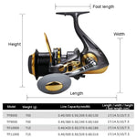 Carretel de Pesca para Lançamento de Longa Distância Vara de Pesca para Mar Sem Espaços Carretel de Spinning, TF8000, TF9000, TF10000, TF11000