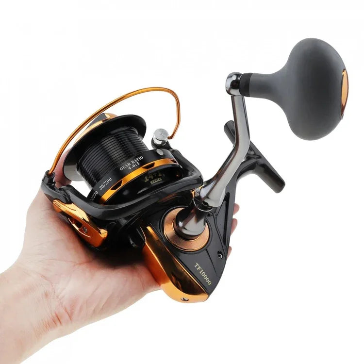 Carretel de Pesca para Lançamento de Longa Distância Vara de Pesca para Mar Sem Espaços Carretel de Spinning, TF8000, TF9000, TF10000, TF11000
