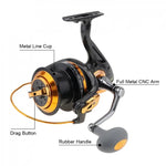Carretel de Pesca para Lançamento de Longa Distância Vara de Pesca para Mar Sem Espaços Carretel de Spinning, TF8000, TF9000, TF10000, TF11000