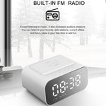 Coluna Bluetooth com Relógio LED BT510 15W, Carregamento Sem Fios, Espelho Inteligente Multifuncional, Alarme, Áudio, BT510 (Branco), BT510 (Preto Ferro)