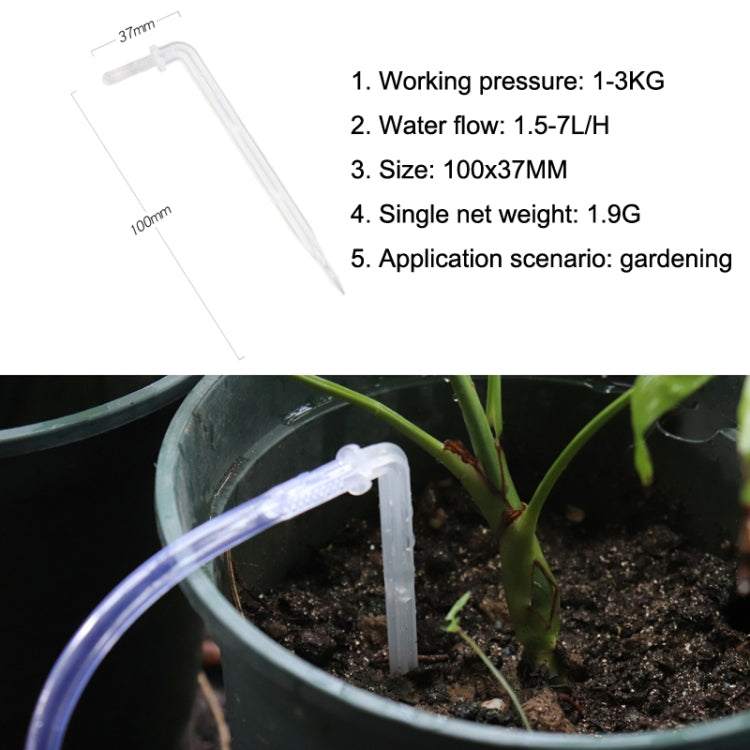 10pcs FR-258 Flecha de Irrigação Micro Spray Curva Transparente Capilar 4/7mm para Jardinagem