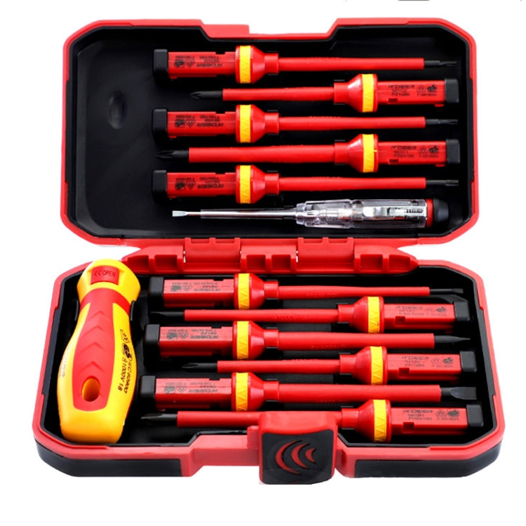 Conjunto de Chaves de Fendas Isoladas RDEER VDE-9913 13 em 1, Ferramentas para Eletricista, VDE-9913