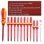 Conjunto de Chaves de Fendas Isoladas RDEER VDE-9913 13 em 1, Ferramentas para Eletricista, VDE-9913