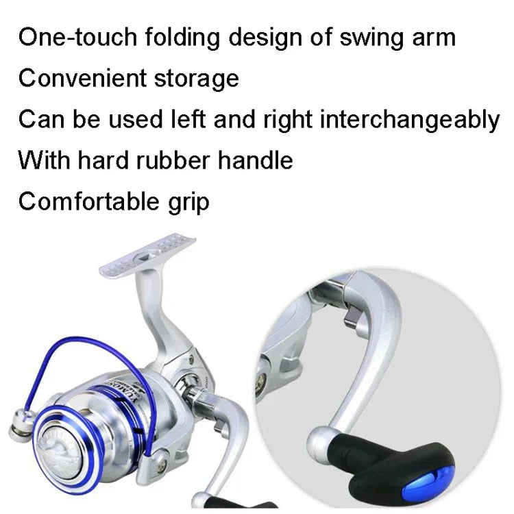 Roda de Linha de Pesca com Cabeça de Metal, YUMOSHI AL2000, YUMOSHI AL3000, YUMOSHI AL4000, YUMOSHI AL5000, YUMOSHI AL6000, YUMOSHI AL7000