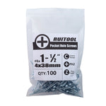 RUITOOL ST4 100 Parafusos para Madeira com Furo Inclinado, Meio Dente, Auto-roscantes Phillips, 25mm, 32mm, 38mm, 50mm, 63mm