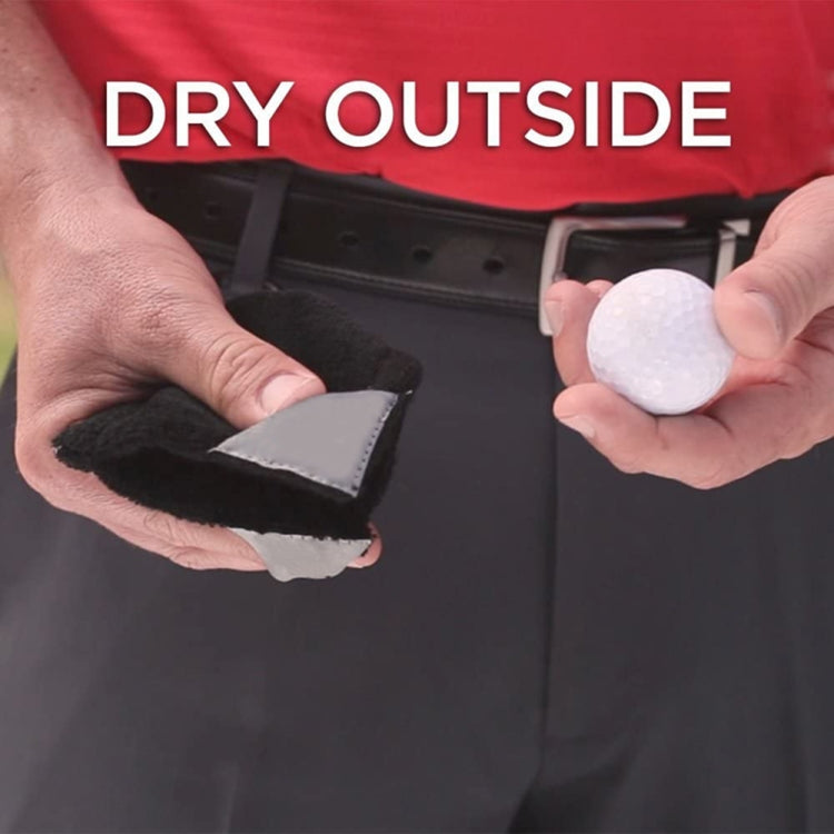 Toalha de Limpeza para Bola de Golfe com Forro de Pêlo Microfibra e Mosquetão, Toalha de Limpeza Cinzenta, Toalha de Limpeza Preta