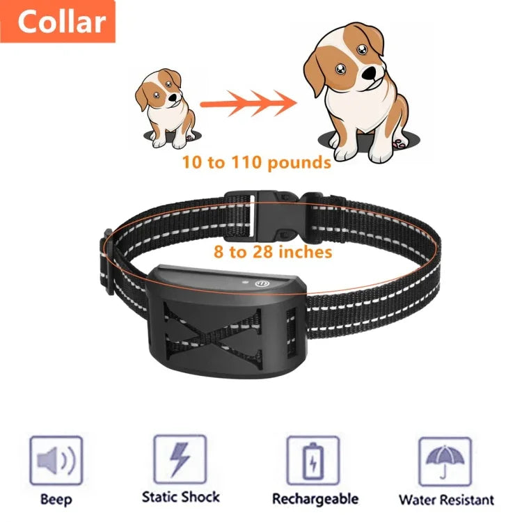 Coleira Elétrica 2-em-1 Cerca e Treino Remoto para Cães Vibração e Choque Ajustáveis, Para 1 Cão, Para 2 Cães, Para 3 Cães